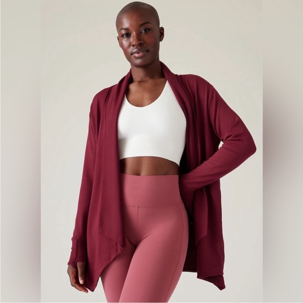 Athleta Pranayama Wrap Cardigan Open Front Sweater NWT Size 1X